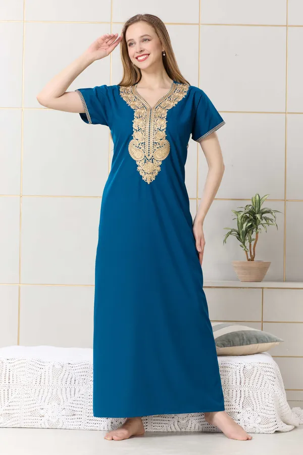 Rama_plain_embroidered_nighty