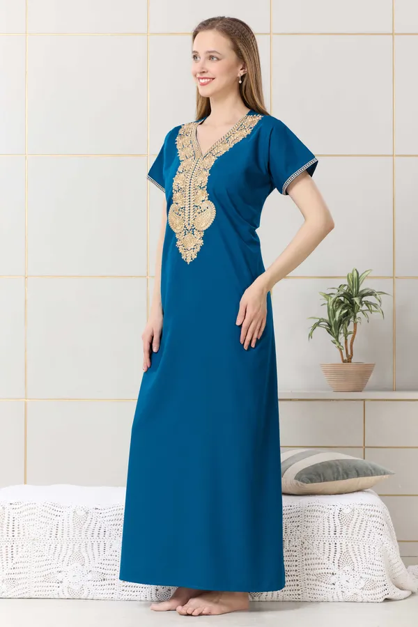 Rama_plain_embroidered_nighty