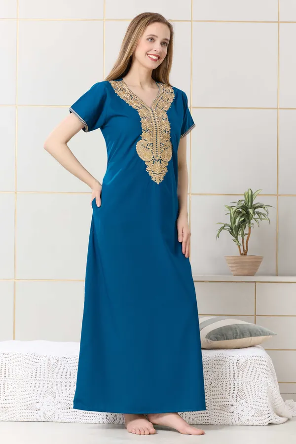 Rama_plain_embroidered_nighty