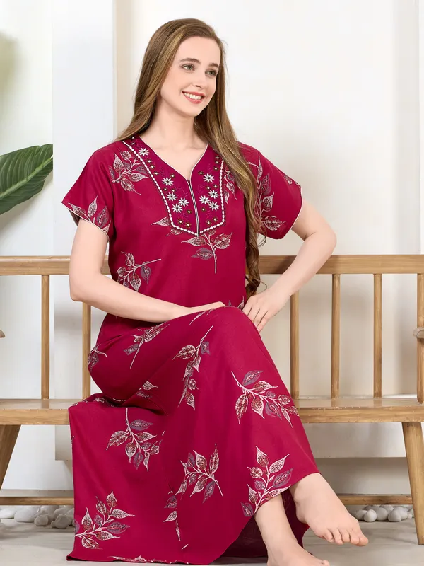 Rani_floral_embroidered__A-line_Alpine__Nighty_for_Women