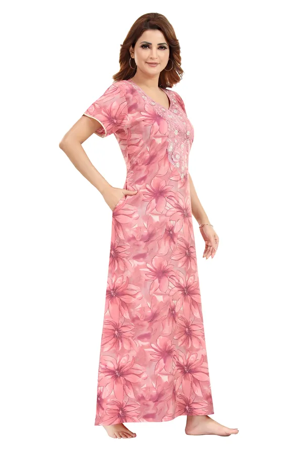 Rose_Cotton_blend_nighty_for_women