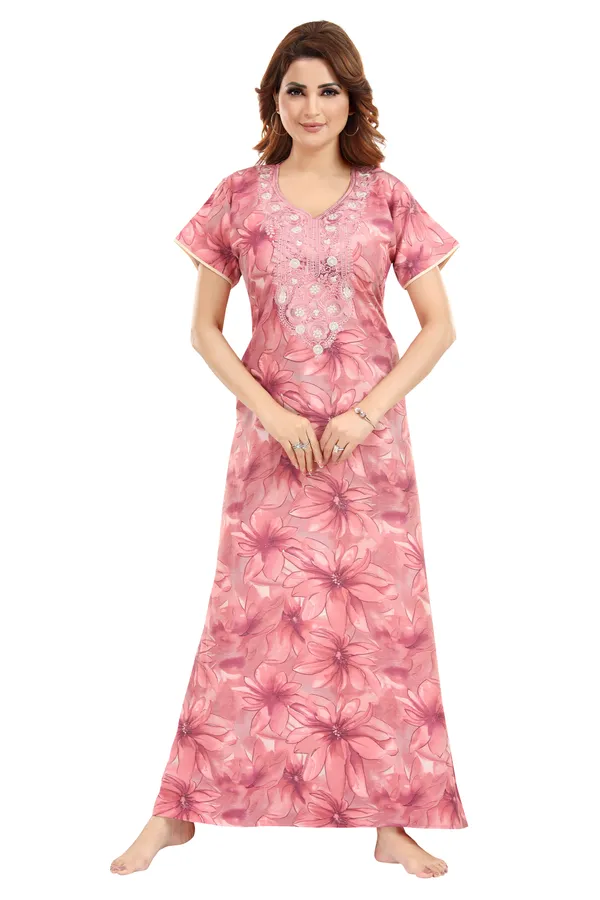 Rose_Cotton_blend_nighty_for_women