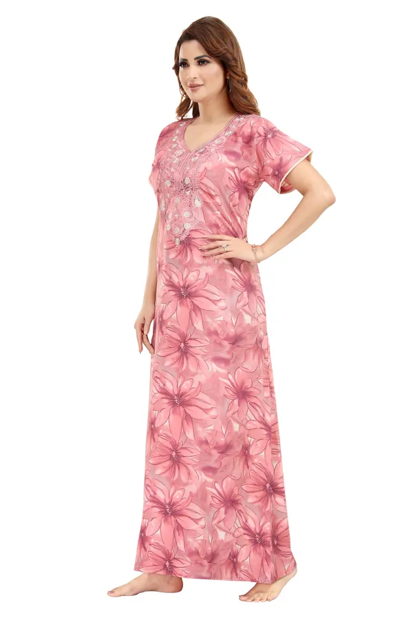 Rose_Cotton_blend_nighty_for_women