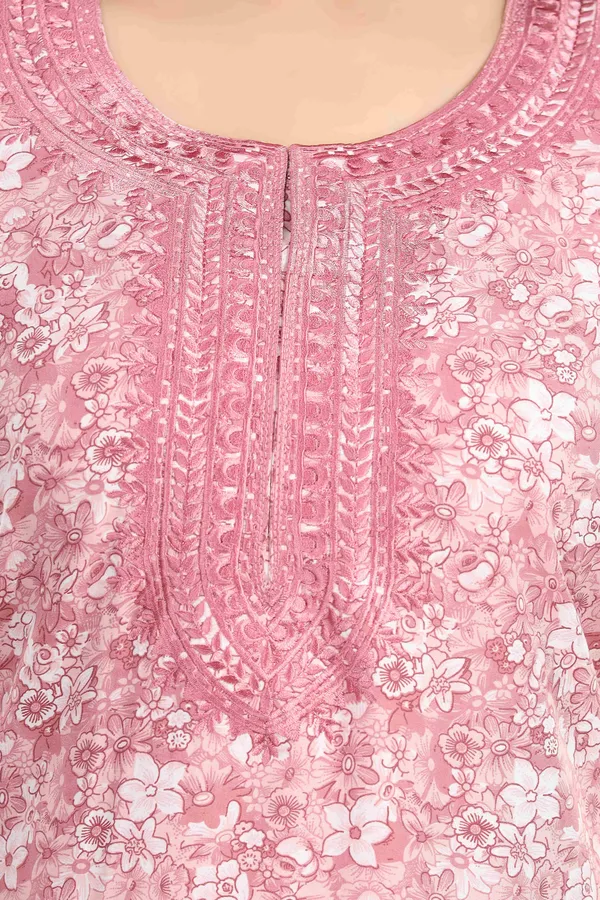 Rose_Floral_Cotton_blend_Night_Dress_For_Ladies