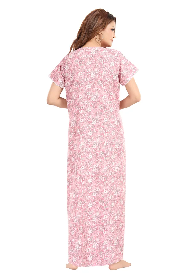Rose_Floral_Cotton_blend_Night_Dress_For_Ladies