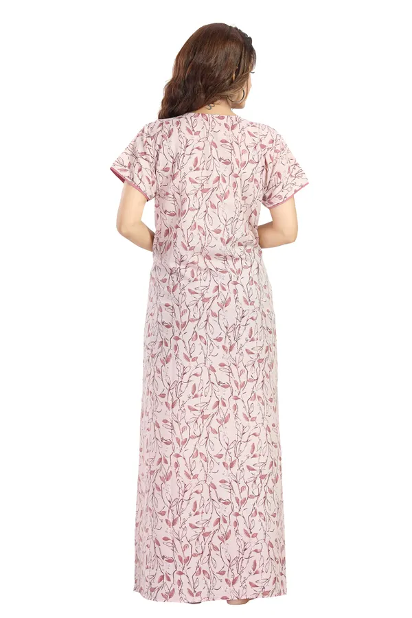 Rose_Floral_Cotton_blend_Night_Dress_For_Ladies