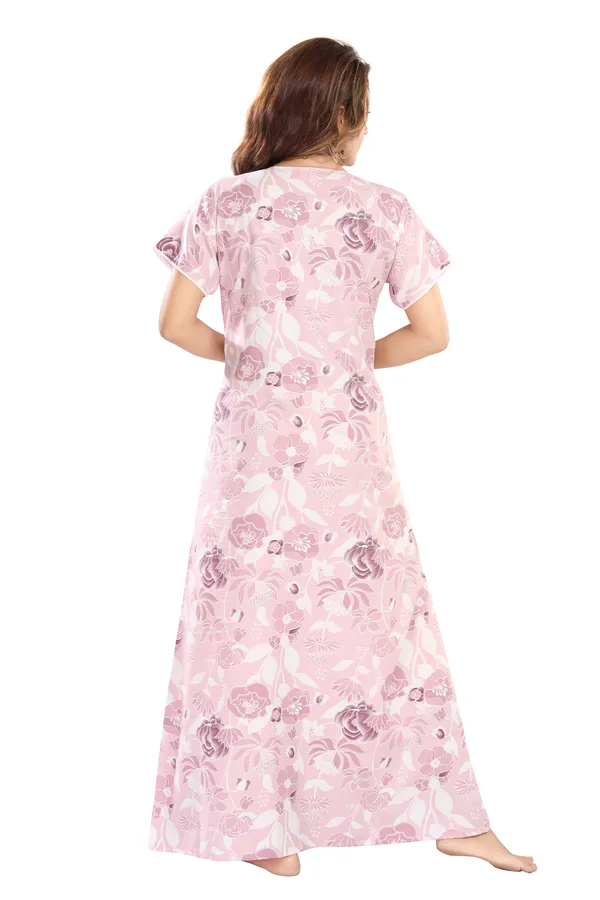 Rose_Floral_Cotton_blend_Night_Dress_For_Ladies