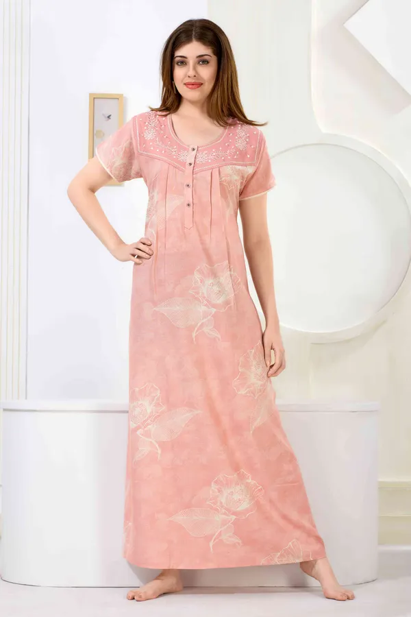 Rose_floral_pleated_alpine_neck_embroidery_nighty_for_womens