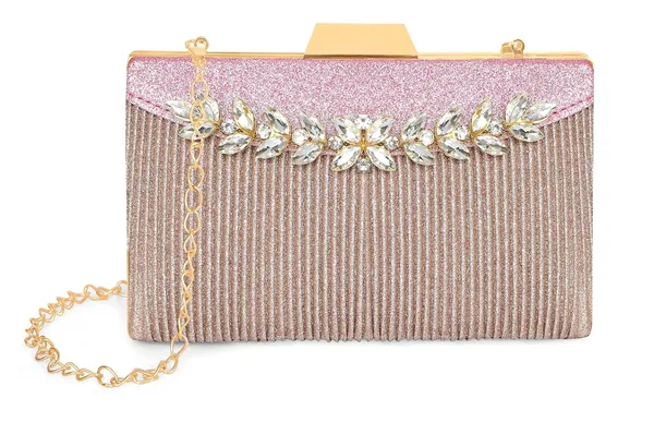 Pink_Shimmer_Grace_Clutch_Bag_With_Crystal_Leaf_Accent,_Glitter_Finish,_And_Detachable_Chain_For_Women_&_Girls_(22_X_8_X_15_Cm)