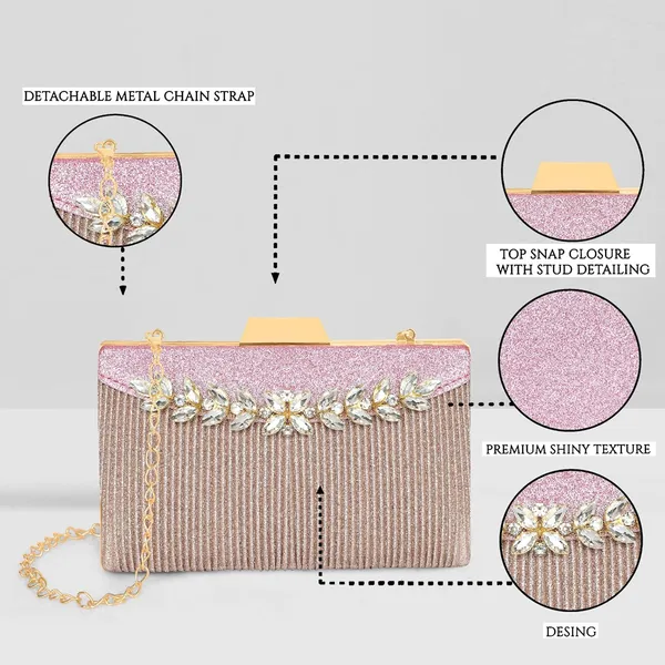 Pink_Shimmer_Grace_Clutch_Bag_With_Crystal_Leaf_Accent,_Glitter_Finish,_And_Detachable_Chain_For_Women_&_Girls_(22_X_8_X_15_Cm)