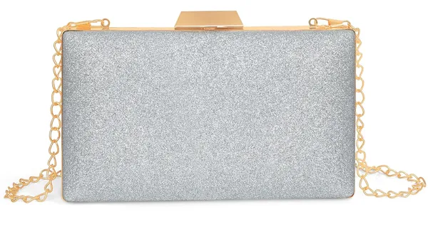 Silver_Shimmer_Grace_Clutch_Bag_With_Crystal_Leaf_Accent,_Glitter_Finish,_And_Detachable_Chain_For_Women_&_Girls_(22_X_8_X_15_Cm)