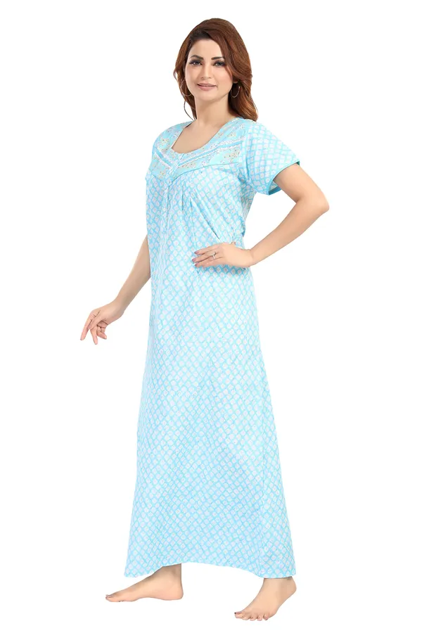 Sky_blue_Cambric_Cotton_Nighty_for_Women