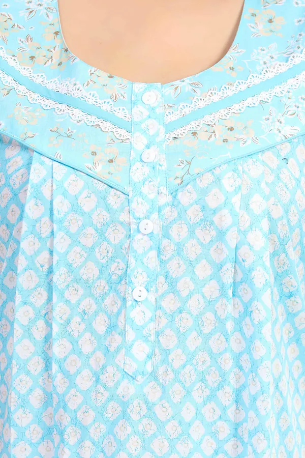 Sky_blue_Cambric_Cotton_Nighty_for_Women