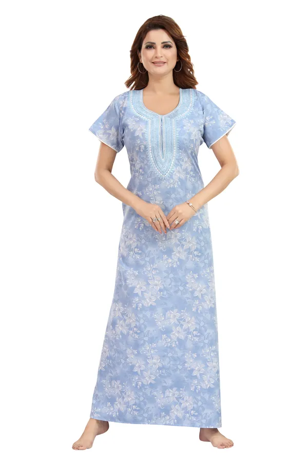 Sky_blue_Cotton_Blend__Nighty_for_Women