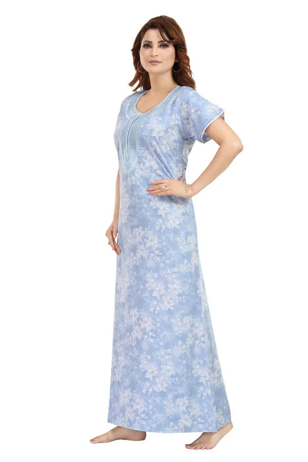 Sky_blue_Cotton_Blend__Nighty_for_Women