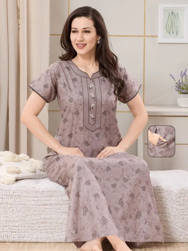 Slate_pure_Cotton__Nighty_for_Women