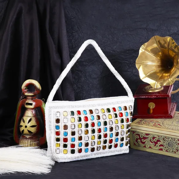 White_Talia_Mosaic_Beaded_Zari_Hand_Work_Handbag_For_Women_&_Girls_(23_X_5.5_X_12.5_Cm)