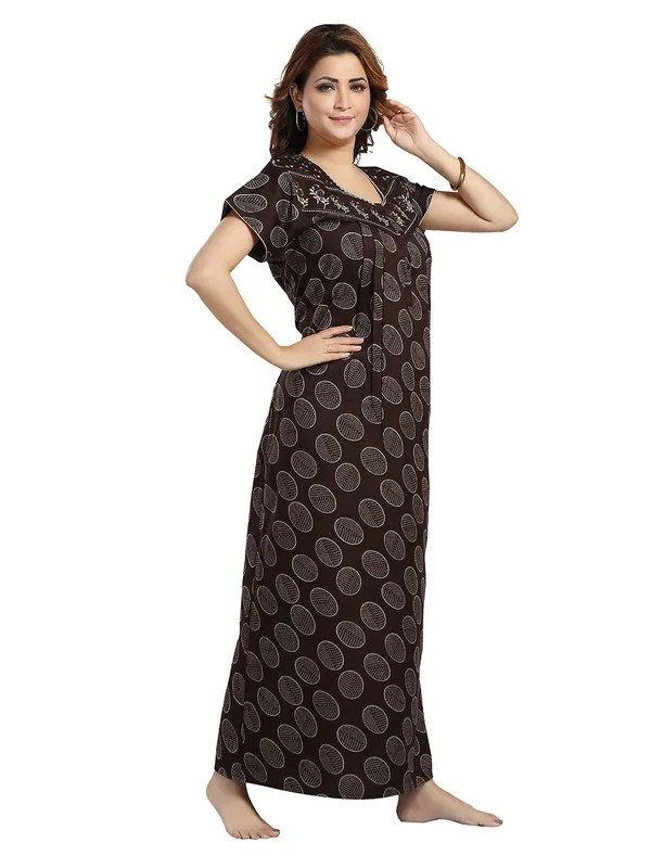 Brown_Abstract_print_Alpine_Night_Dress_For_Ladies