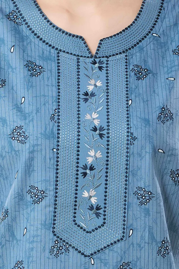 Teal_Blue_pure_Cotton__Nighty_for_Women