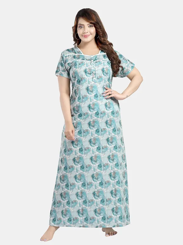 Green_Cotton_Blend_Nighty_For_Women