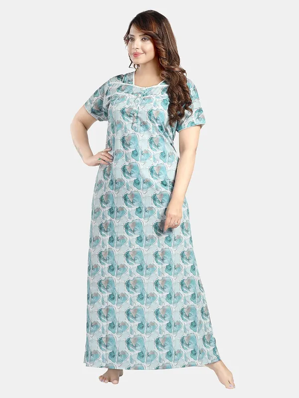 Green_Cotton_Blend_Nighty_For_Women