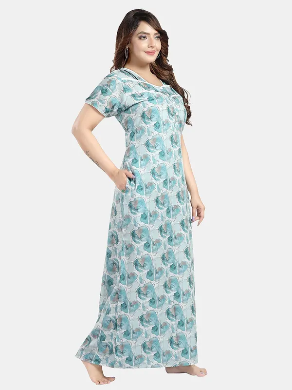 Green_Cotton_Blend_Nighty_For_Women