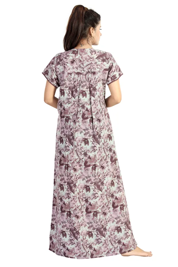 Maroon_Floral_Cotton_blend_Night_Dress_For_Ladies