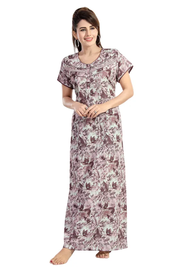 Maroon_Floral_Cotton_blend_Night_Dress_For_Ladies