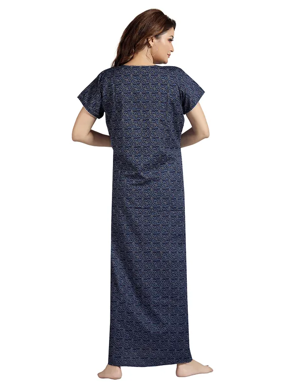 Blue_Floral_Cotton_Night_Dress_For_Ladies