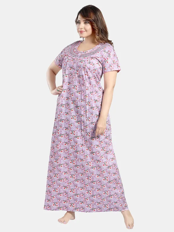 Purple_Floral_Cotton_Night_Dress_For_Ladies