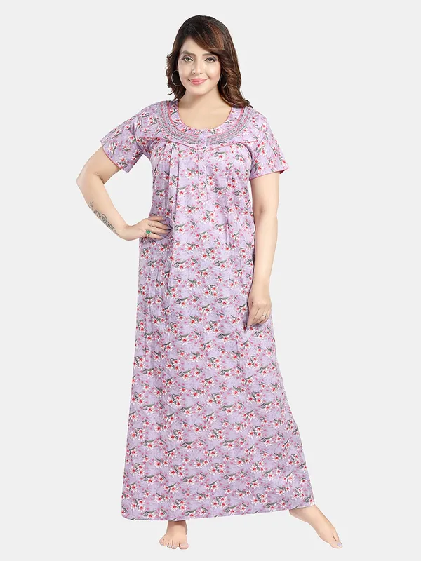 Purple_Floral_Cotton_Night_Dress_For_Ladies