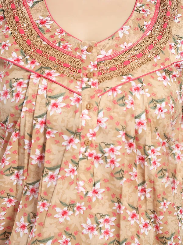 Peach_Floral_Cotton_Night_Dress_For_Ladies