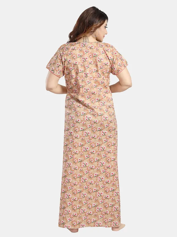 Peach_Floral_Cotton_Night_Dress_For_Ladies