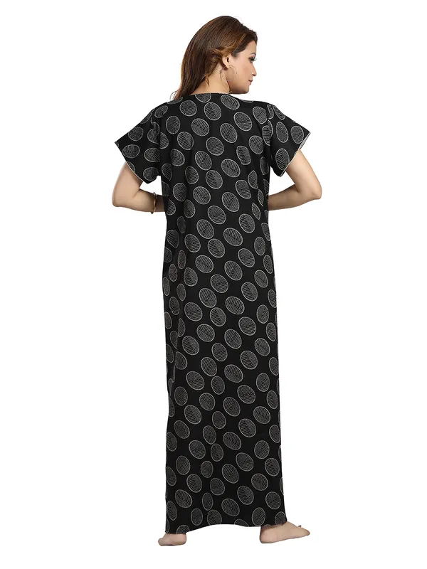 Black_Abstract_print_Alpine_Night_Dress_For_Ladies
