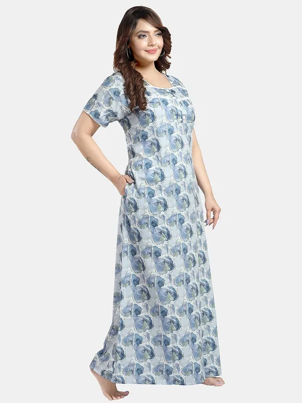 Blue_Cotton_Blend__Nighty_for_Women