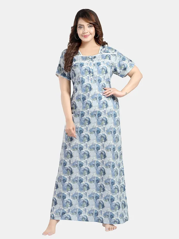 Blue_Cotton_Blend__Nighty_for_Women