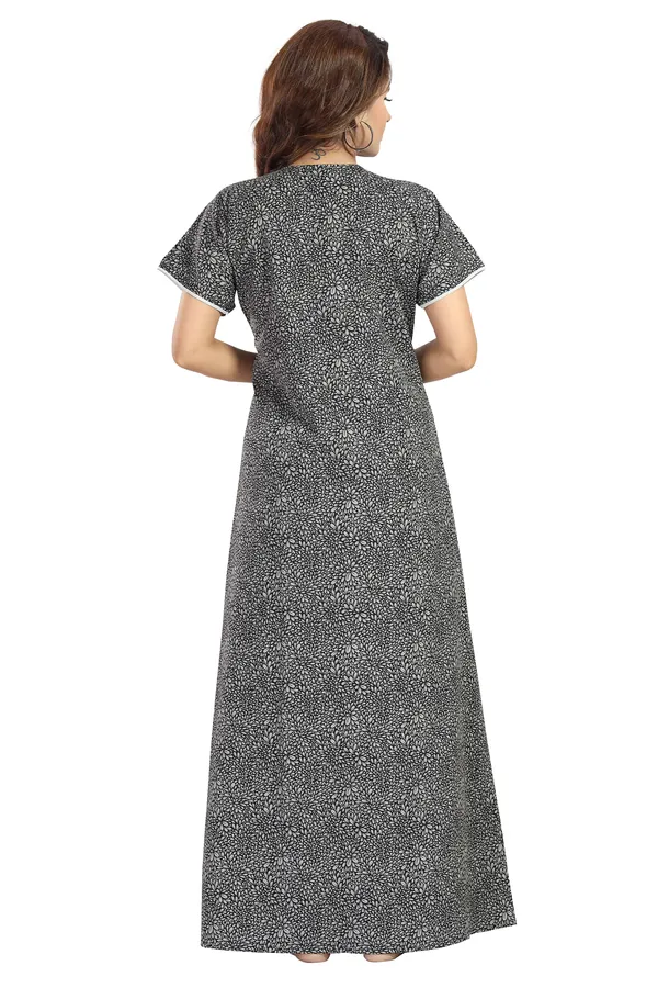 Black_Floral_Cotton_blend_Night_Dress_For_Ladies