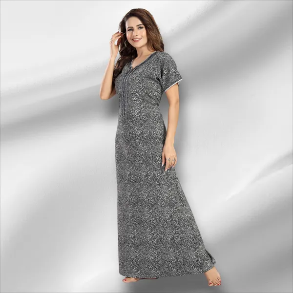 Black_Floral_Cotton_blend_Night_Dress_For_Ladies