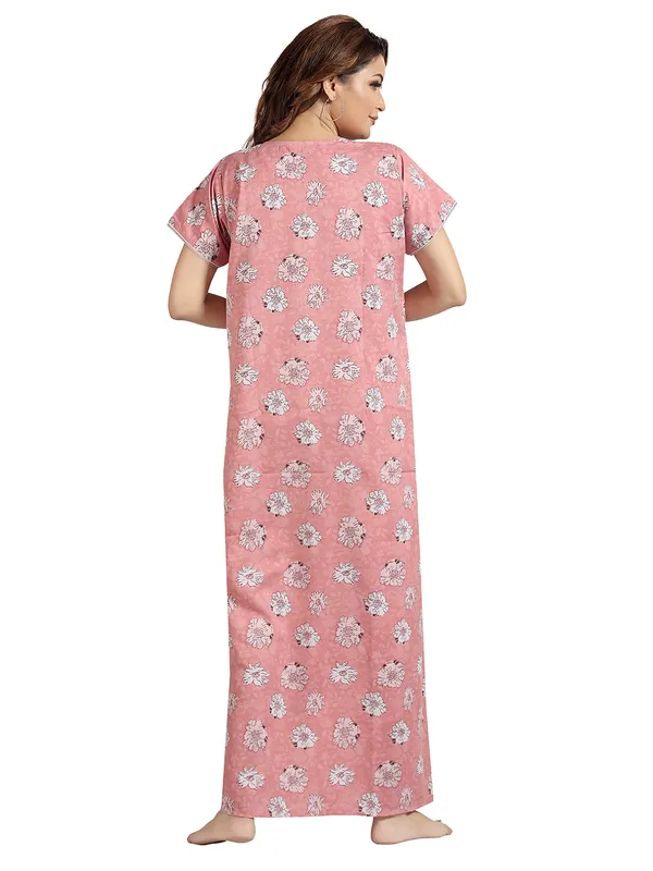 Peach_Cotton_Blend_Nighty_For_Women