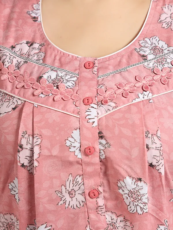 Peach_Cotton_Blend_Nighty_For_Women