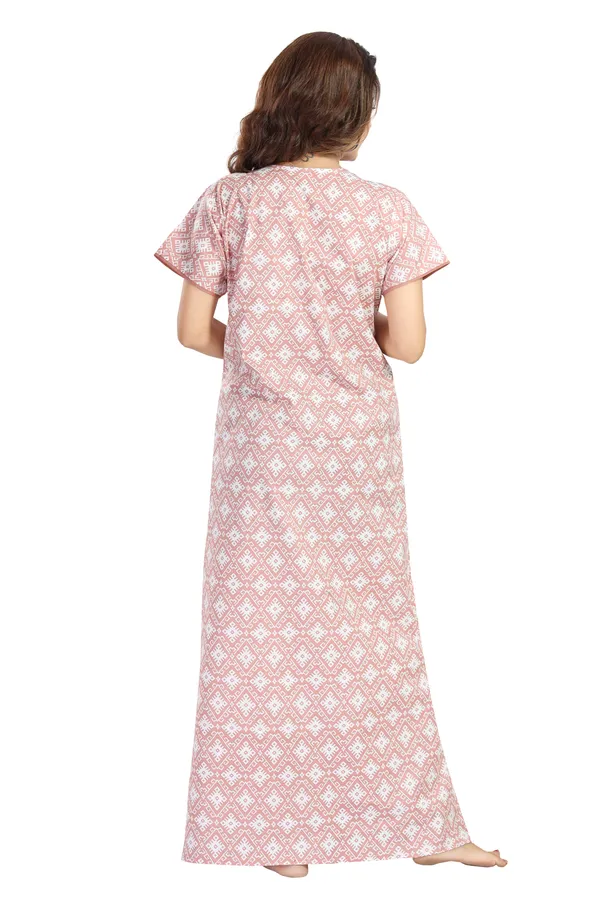 Peach_Floral_Cotton_Night_Dress_For_Ladies