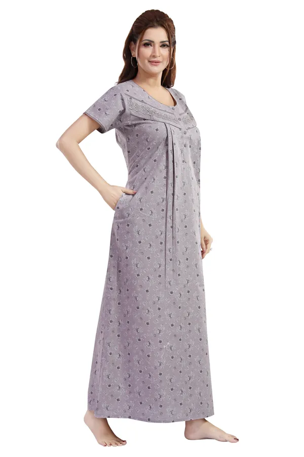 Mauve_Floral_Cotton_Night_Dress_For_Ladies
