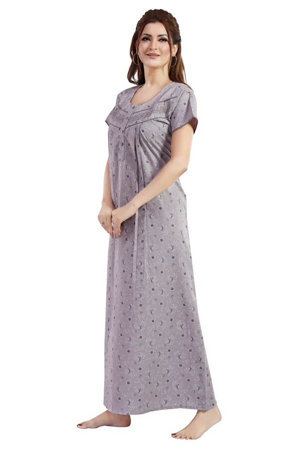 Mauve_Floral_Cotton_Night_Dress_For_Ladies