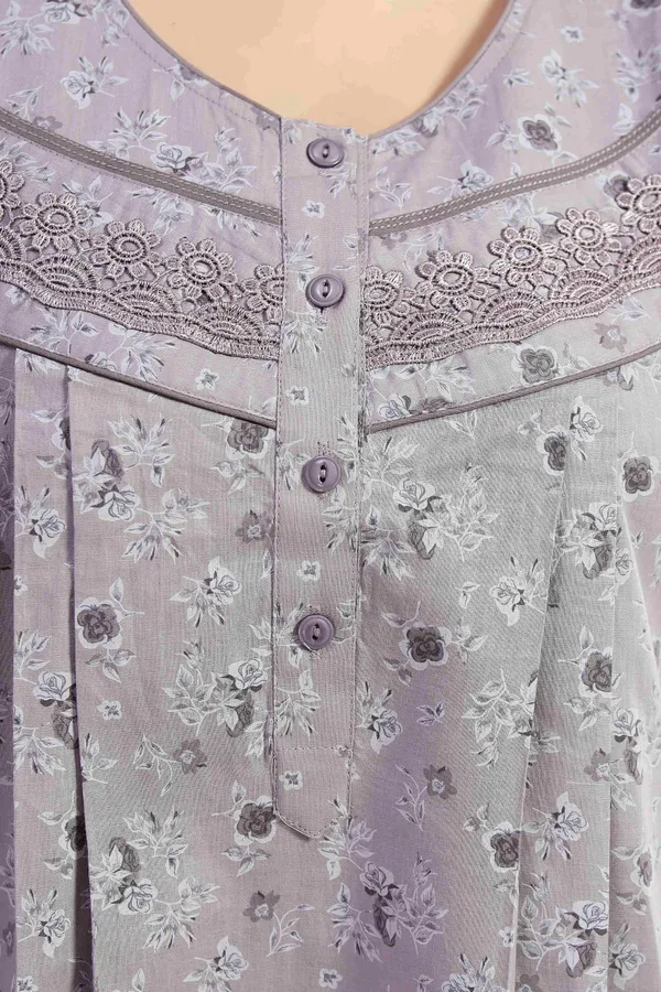 Mauve_Floral_Cotton_Night_Dress_For_Ladies
