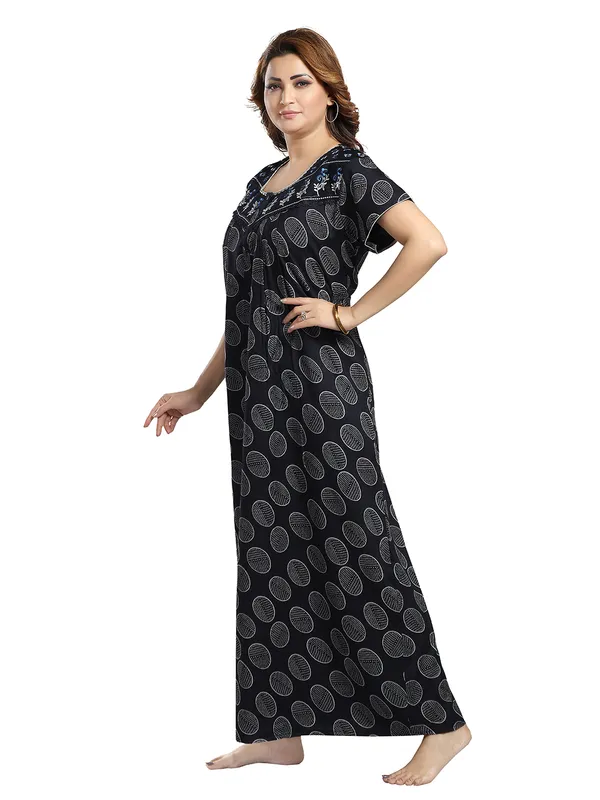 Blue_Abstract_print_Alpine_Night_Dress_For_Ladies