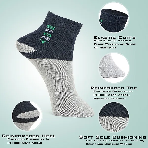 MJE_Men_&_Women_Ankle_Length_Multicolor_Cotton_SolidSelf_Design_Regular_Ankle_Length__Low_Cut_Calf_Length_Socks_For_Men_&_Women(Pack_of_12)