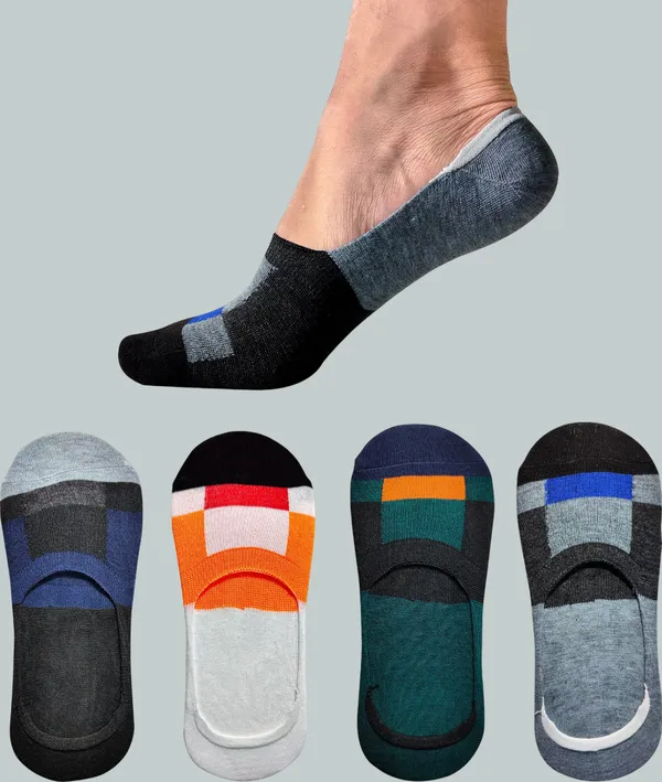 MJE_Men_&_Women_Multicolor_Cotton_Laser_Cut_Ankle_Length_Socks_For_Unisex_(Pack_of_4)