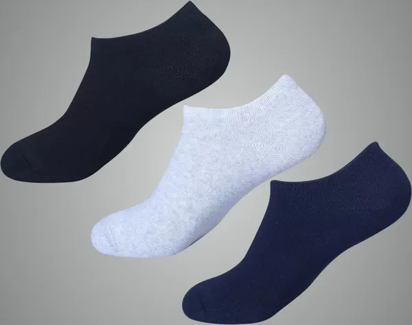 MJE_Men_&_Women_Ankle_Length_Black_White_Blue_Cotton_Laser_Cut_Self_Design_Solid_Striped_Regular_Ankle_Length_Low_Cut_Peds/Footie/No-Show_Socks_For_Unisex_(Pack_of_3)