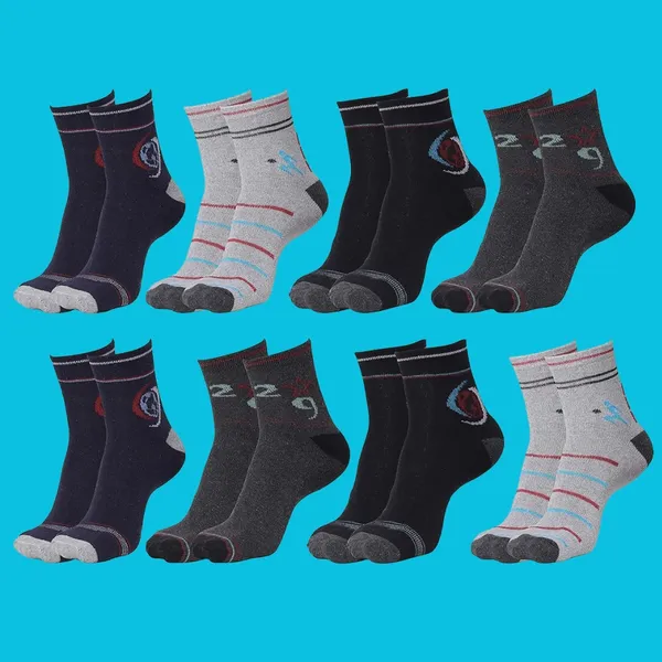MJE_Men_&_Women_Ankle_Length_Multicolor_Cotton_Mix_Peds/Footie/No-Show_Socks_For_Unisex_(Pack_of_8)