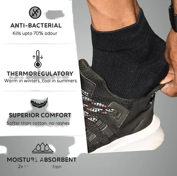 MJE_Men_&_Women_Ankle_Length_White_Black_Cotton_Solid_Regular_Ankle_Length_Socks_summer_winter(Pack_of_3)